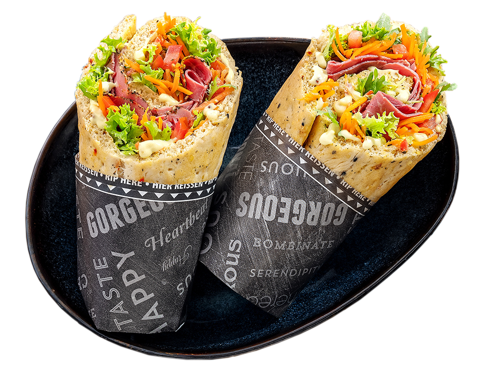 Belegter Wrap in Schale